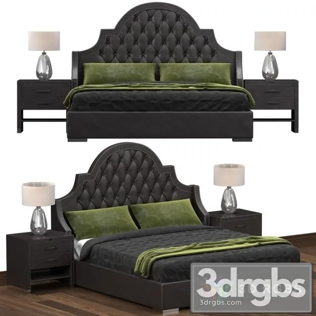 Belle Black Luxury Bed 3D Model Free