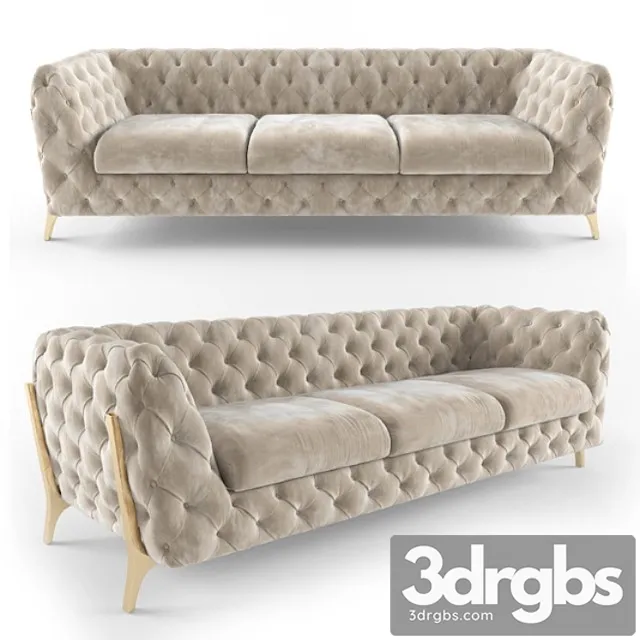 Belle epoque chesterfield tufted sofa 2 3D Model Free