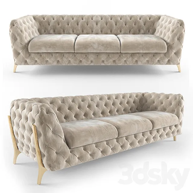 Belle Epoque Chesterfield Tufted Sofa 3D Model