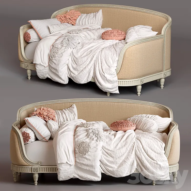 BELLE UPHOLSTERED DAYBED Restoration Hardware 3D Model Free