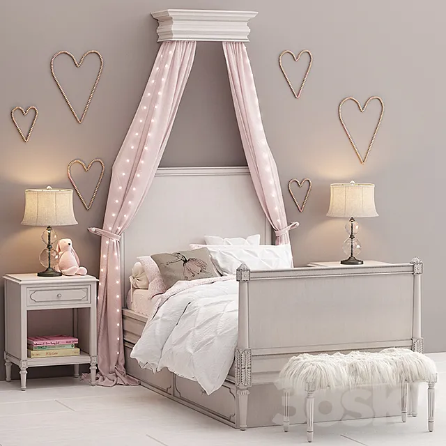 Bellina bedroom set. Restoration Hardware Baby and Child 3DModel