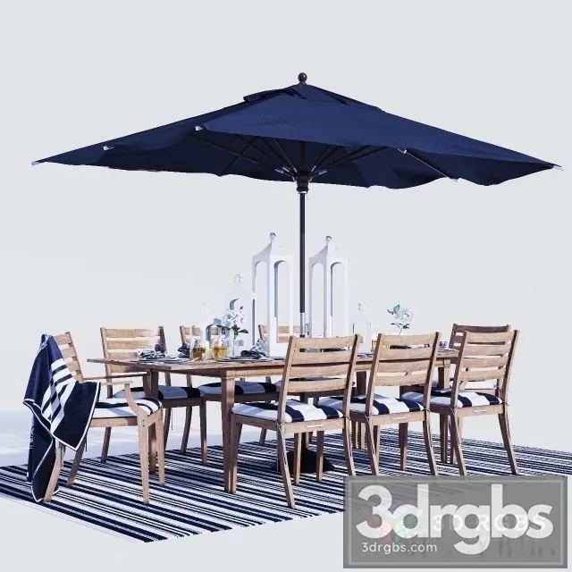 Belmont Dinning Set 3D Model Free