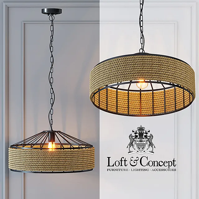 Belt Loft Rope Light Chandelier 3D Model