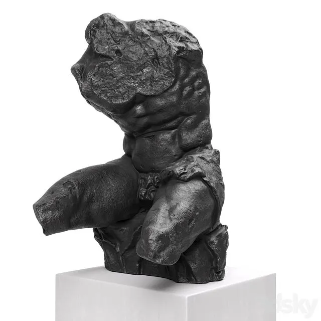 Belvedere Torso sculpture black 3D Model