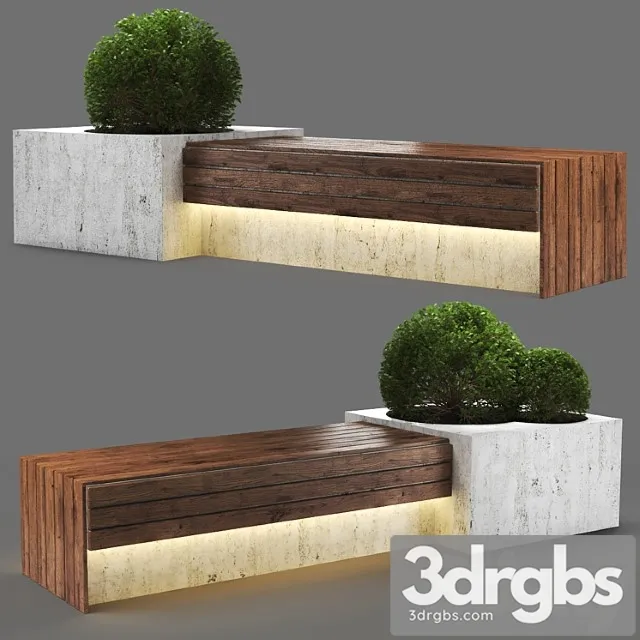 Bench 1150 280cm 3D Model Free