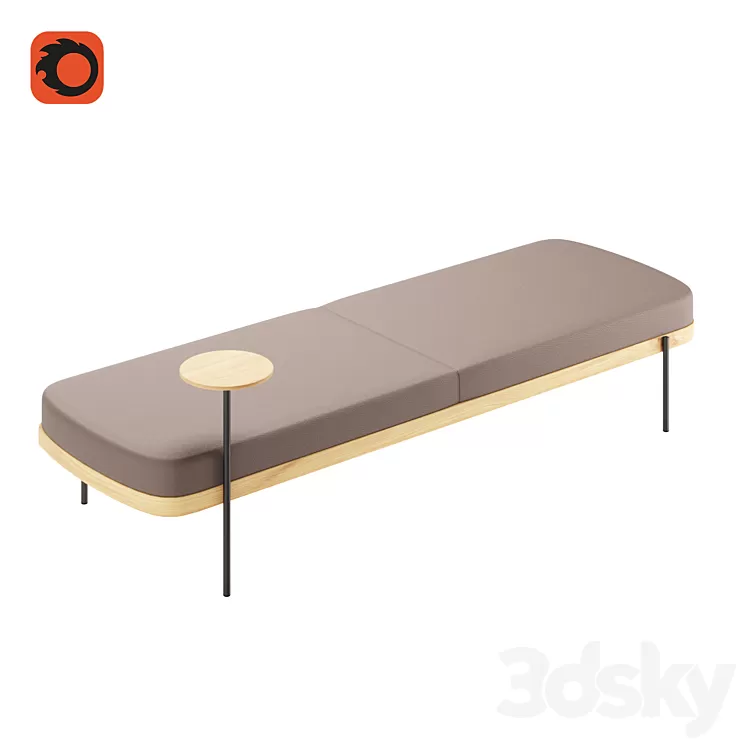 Bench Abisko AB 3P00 from True Design 3D Model