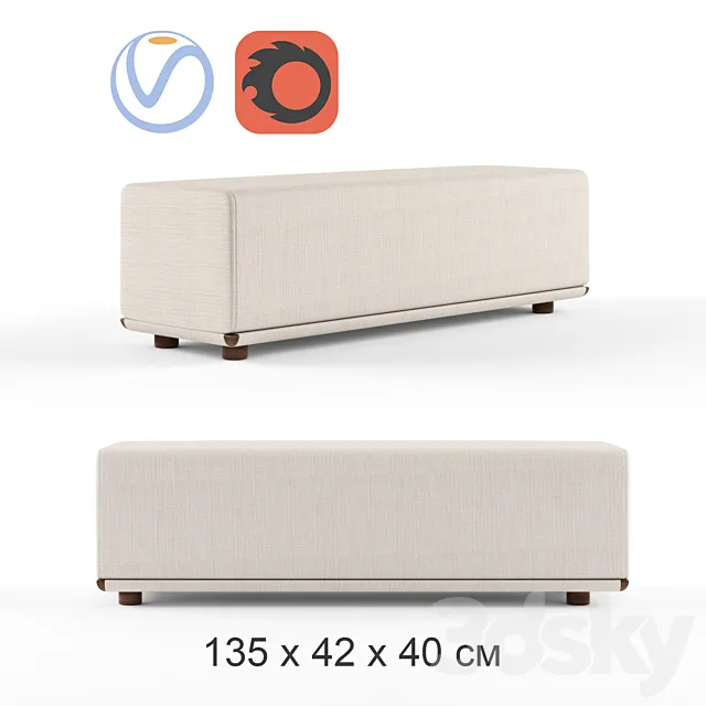 Bench ADAM Giorgetti 3D Model