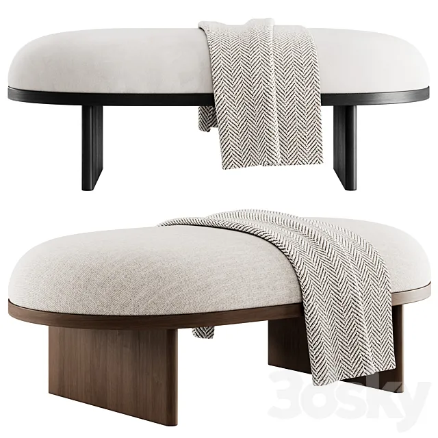 Bench and ottoman Anza 3D Model