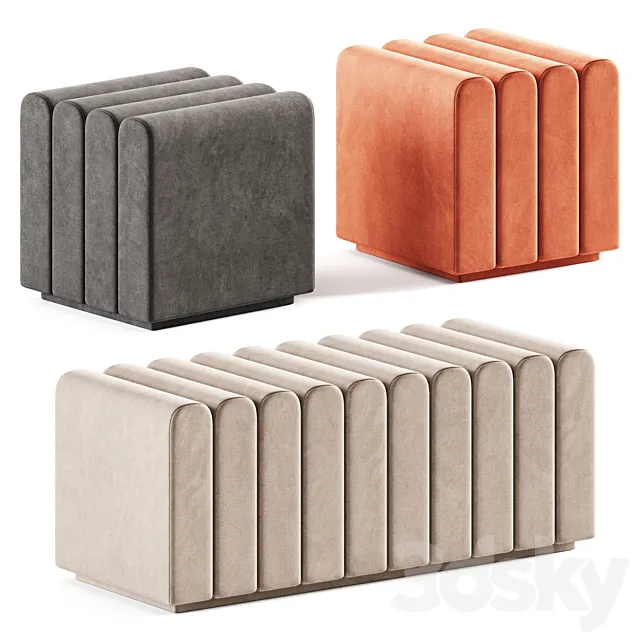 Bench Bente Eichholtz _ Pouf 3DModel