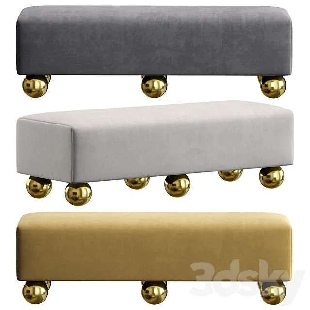 Bench GLEN by Cazarina Interiors 3 Colors Version 3DModel