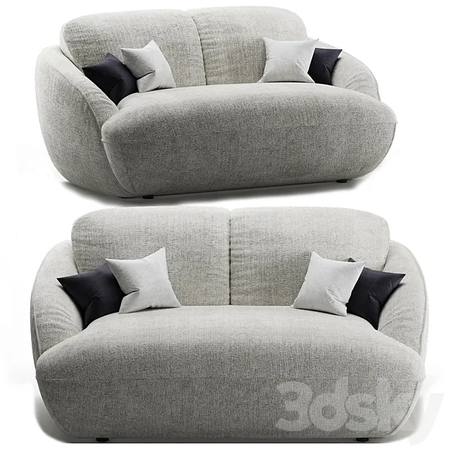 Bench in cotton melange Alpine 3D Model