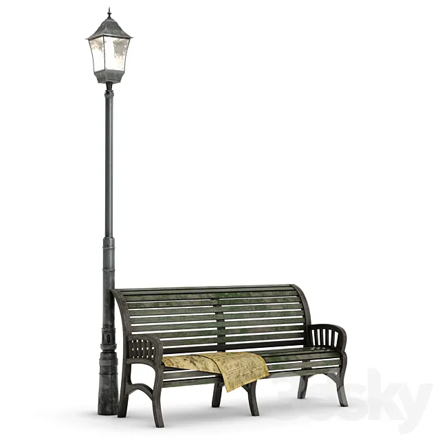 Bench. Lamp 3DModel