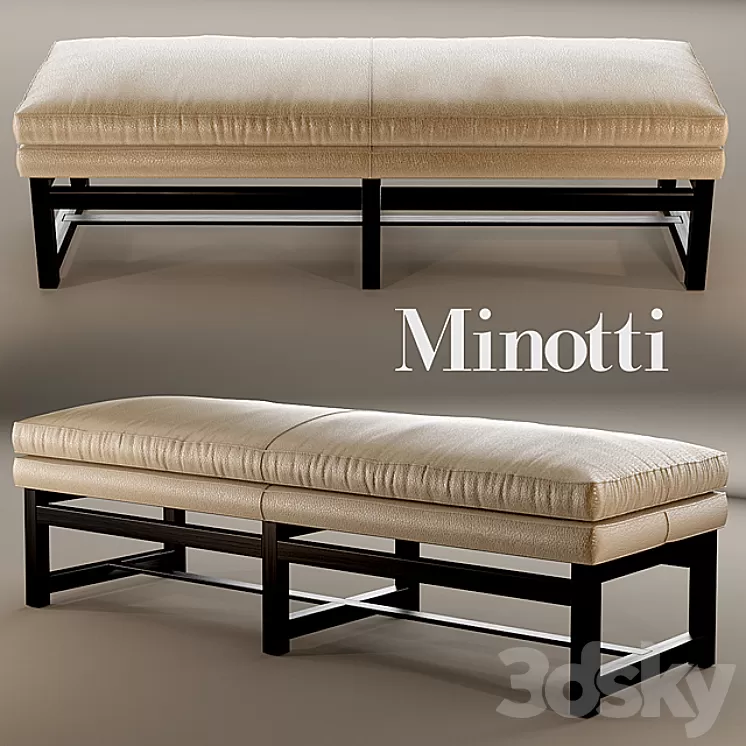 Bench minotti flynt bench 3D Model