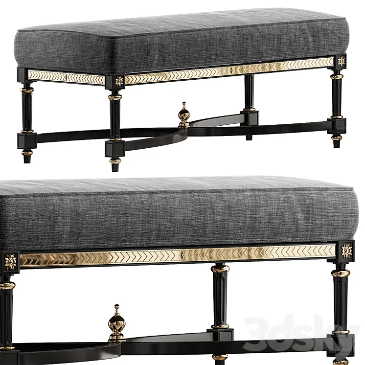 Bench - Monarch Corbett Upholstered by Century 3D Model Free