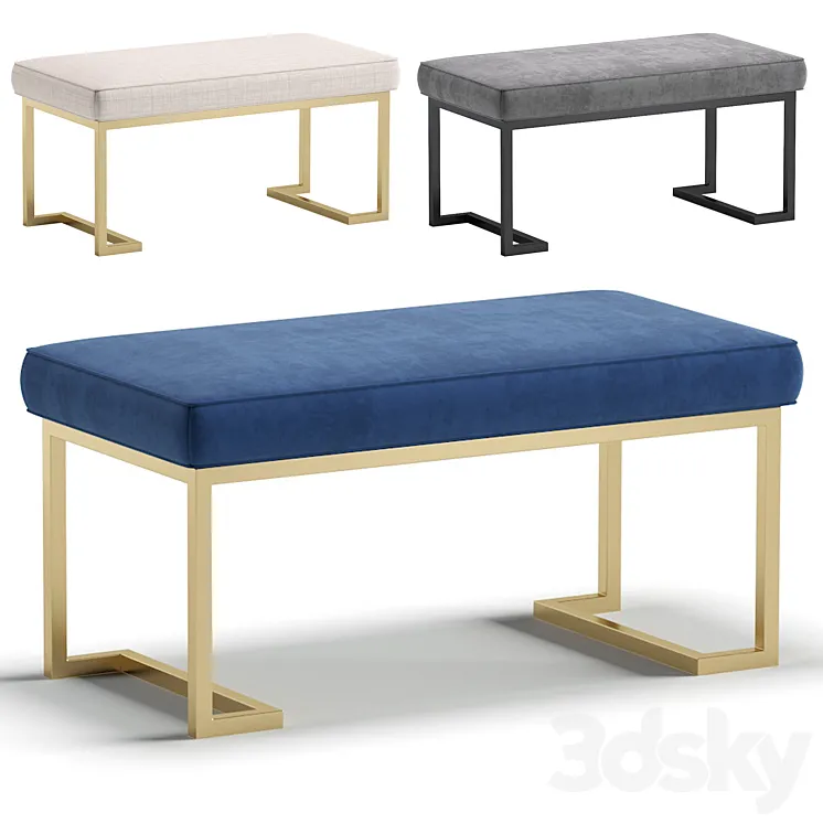 Bench RICHMOND by Cazarina Interiors 3 Colors Version 3D Model Free