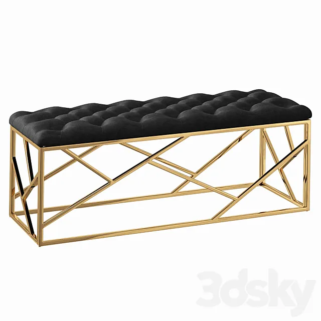 Bench Serene Furnishing Gold Top Loft Concept 3D Model