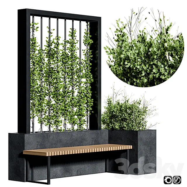 Bench set 02 3D Model