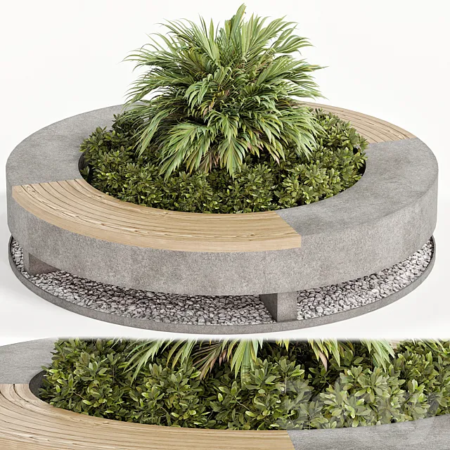 Bench set 04 3D Model