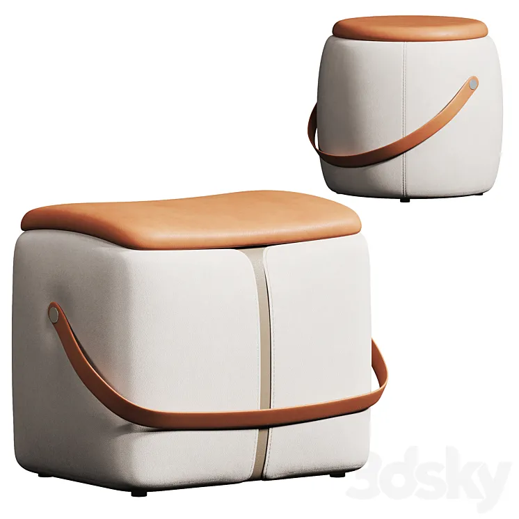 Bench sitting pier domestic low stool 3D Model Free