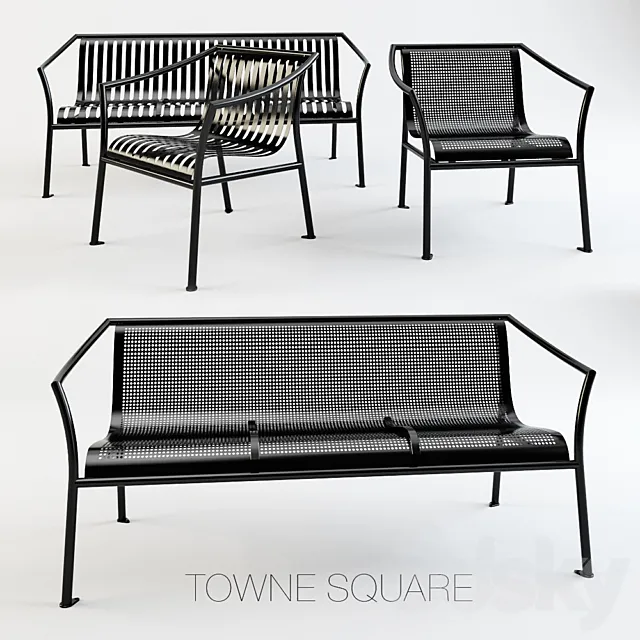 Bench Towne Square 3D Model