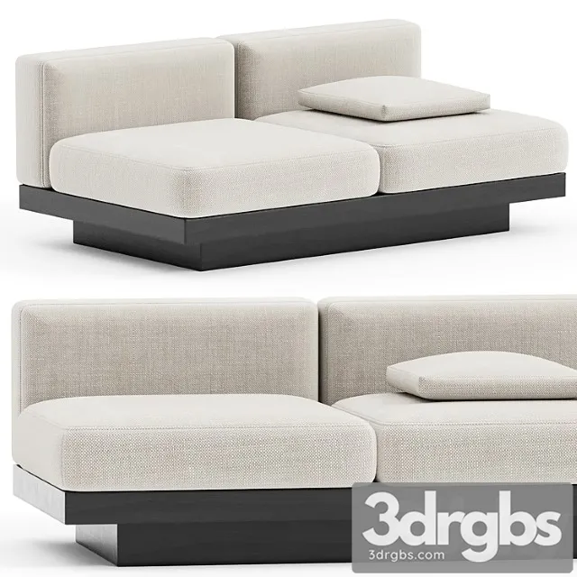 Bench two seater bone - black indoor rudolph