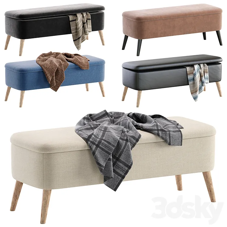 Bench Vaili Happy Light Divan.ru\/Банкетка Вайли Диван.ру 3D Model Free Download