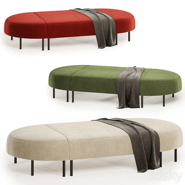 Bench VARIETY 8 seater 3D Model