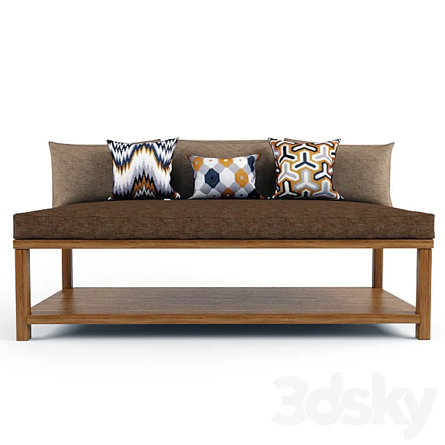 Bench with cushions 3DModel