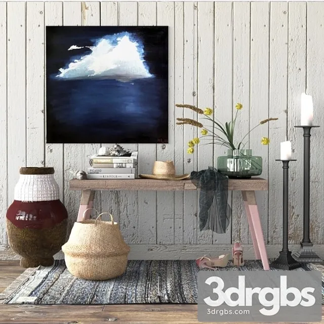 Bench With Decor 3D Model Free