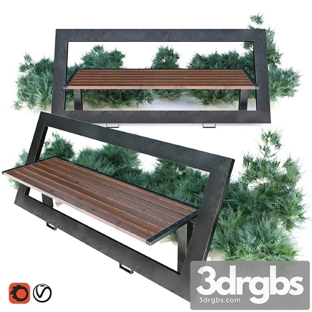 Bench with juniper 3D Model Download