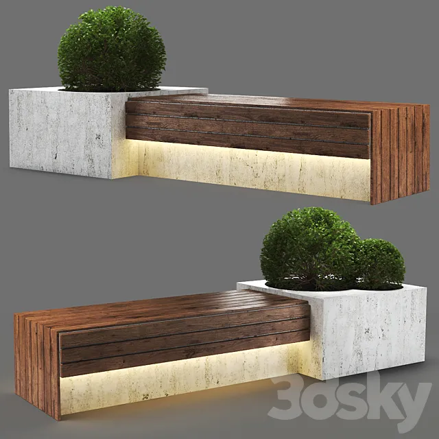 bench1150-280cm 3D Model