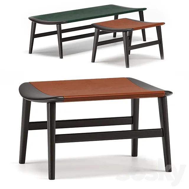 Benches Fynn. Minotti Italia 3DModel
