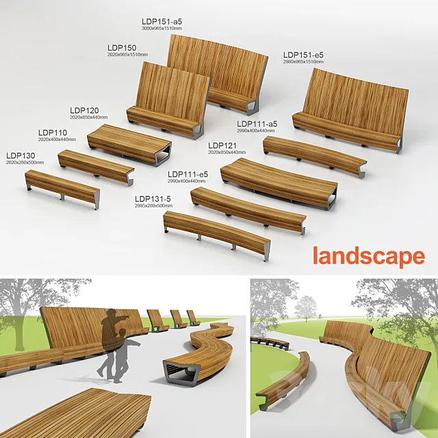Benches Landscape 3DModel
