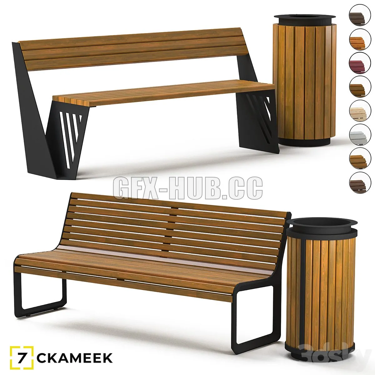 Benches Milan and Boulevard 3D Model