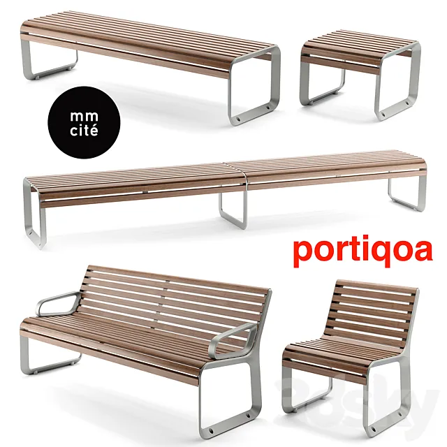 Benches mmcite portiqoa 3D Model