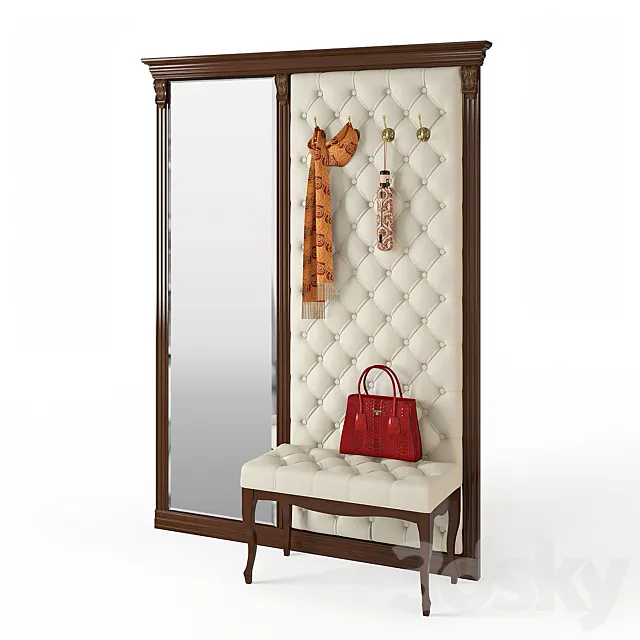 Benefit furniture B5-7-2 hanger with bench B4-4 3D Model