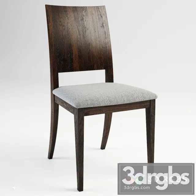 Benjara Lan 19 Inch Rubberwood Dining Chair 3D Model Free