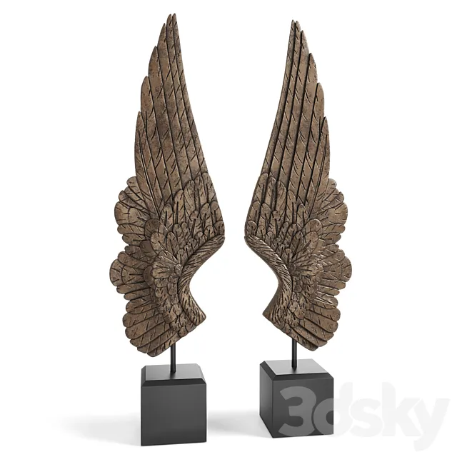 Bentley and Bo Pair of Large Angel Wings 3D Model