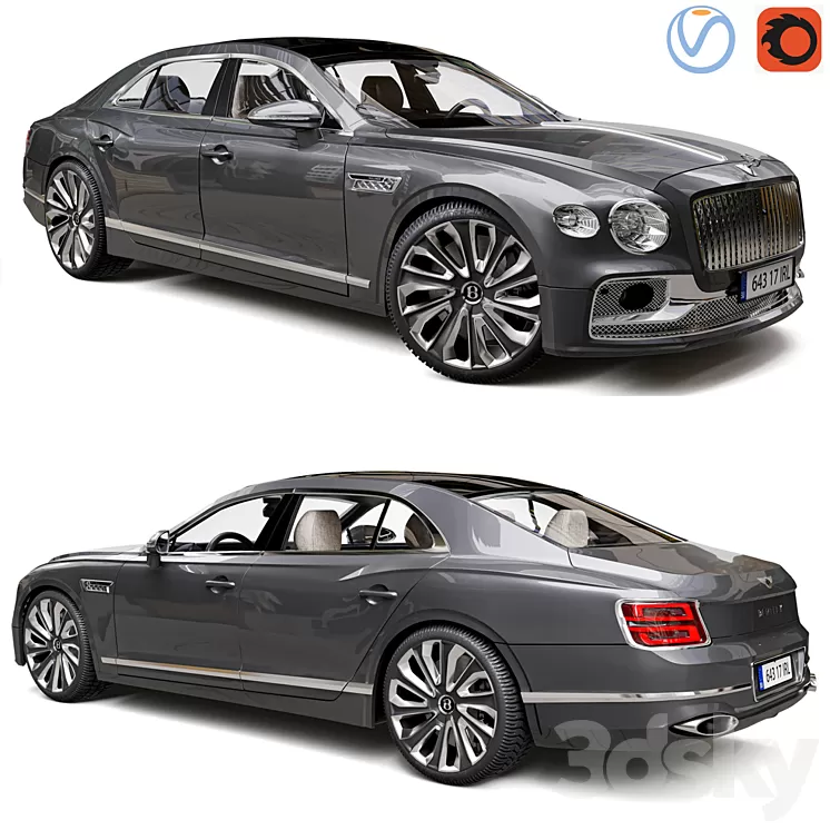 Bentley Flying Spur Mulliner 2022 3D Model Free
