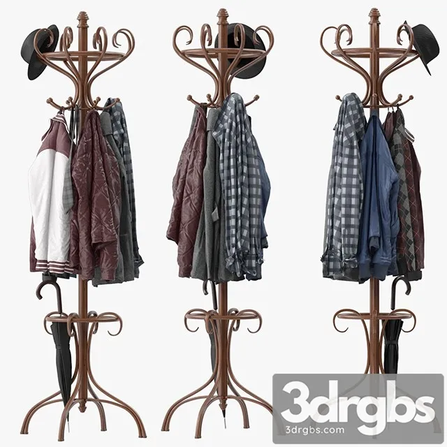 Bentwood Hat Coat Stand 3D Model Free
