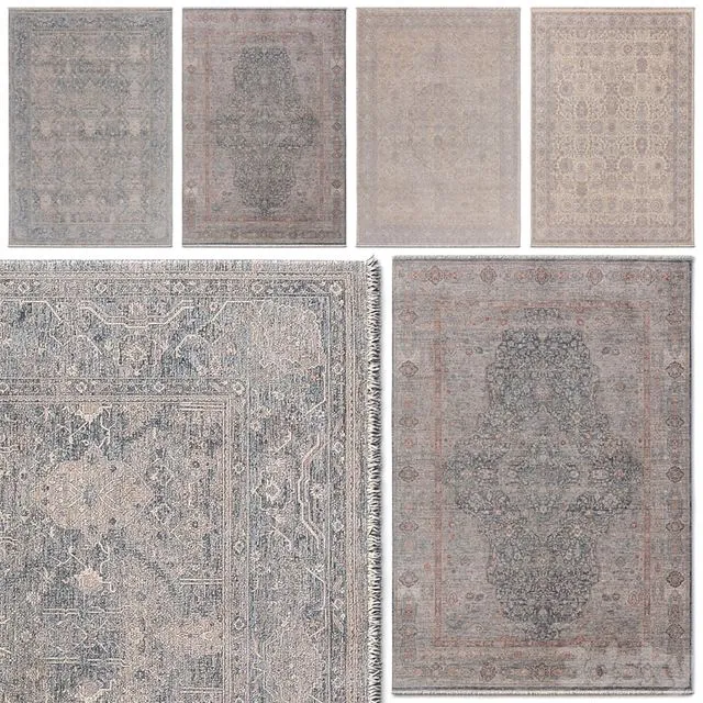 Benuta Juna Carpet Set Blue Beige Gray Multicolor Rug set 3D Model