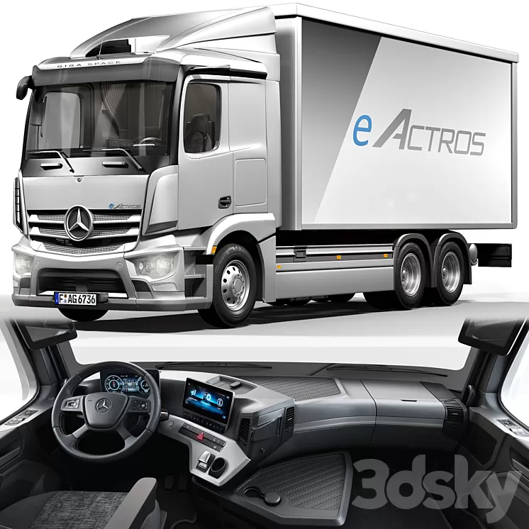 benz_eACTROS 3D Model Free