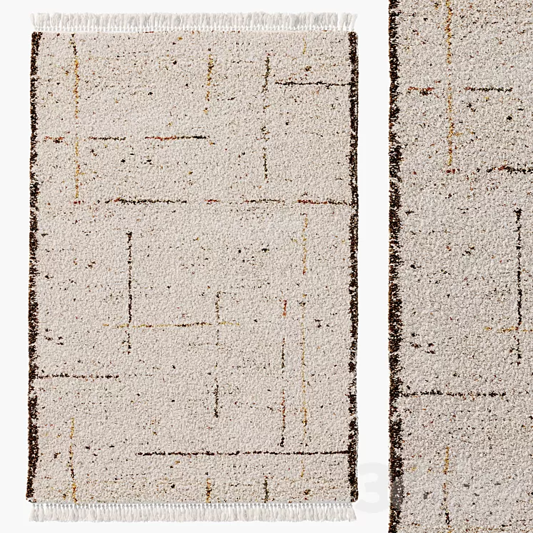 Berber style rug Matelin ecru LA REDOUTE INTERIEURS 3D Model Free