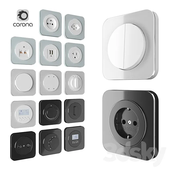 Berker Serie R1 Glass 3DModel