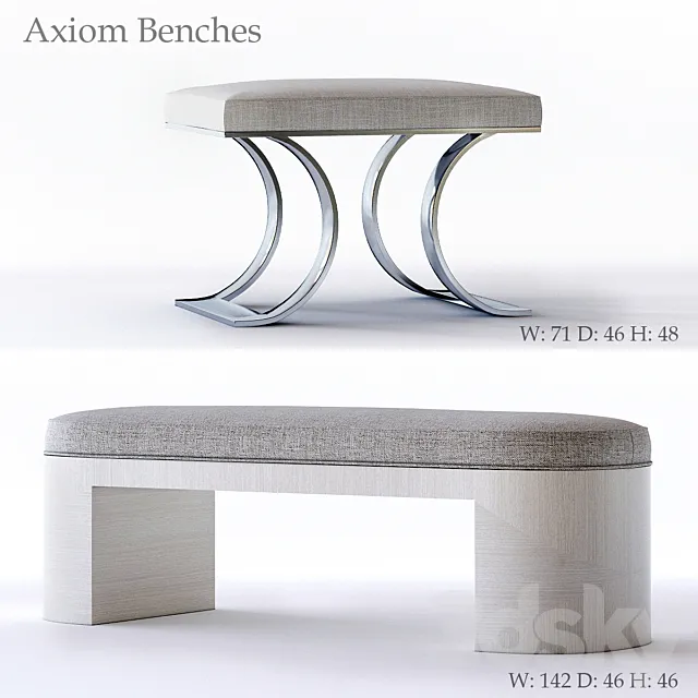 Bernhardt Axiom Bench 3D Model