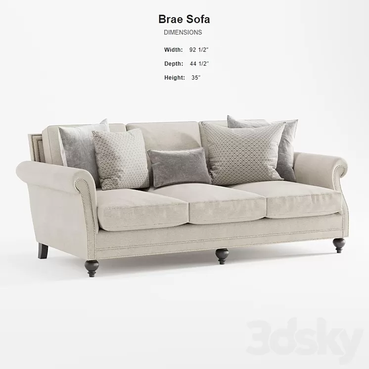 Bernhardt Brae Sofa 3D Model
