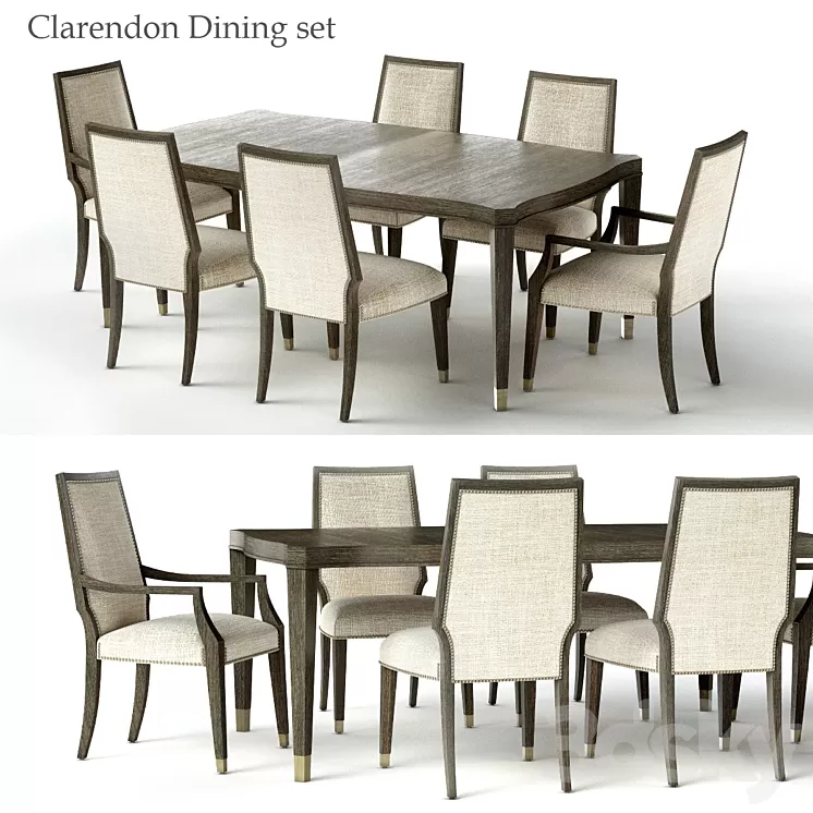 Bernhardt Clarendon Dining set 3D Model