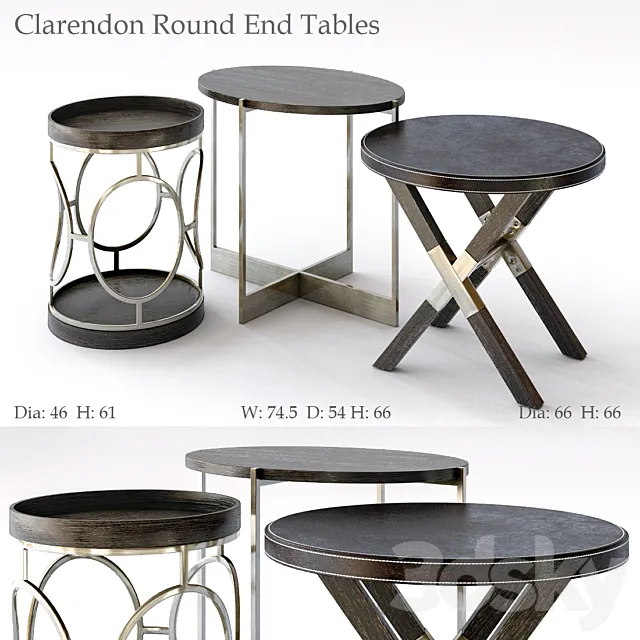 Bernhardt Clarendon Round End Tables 3DModel