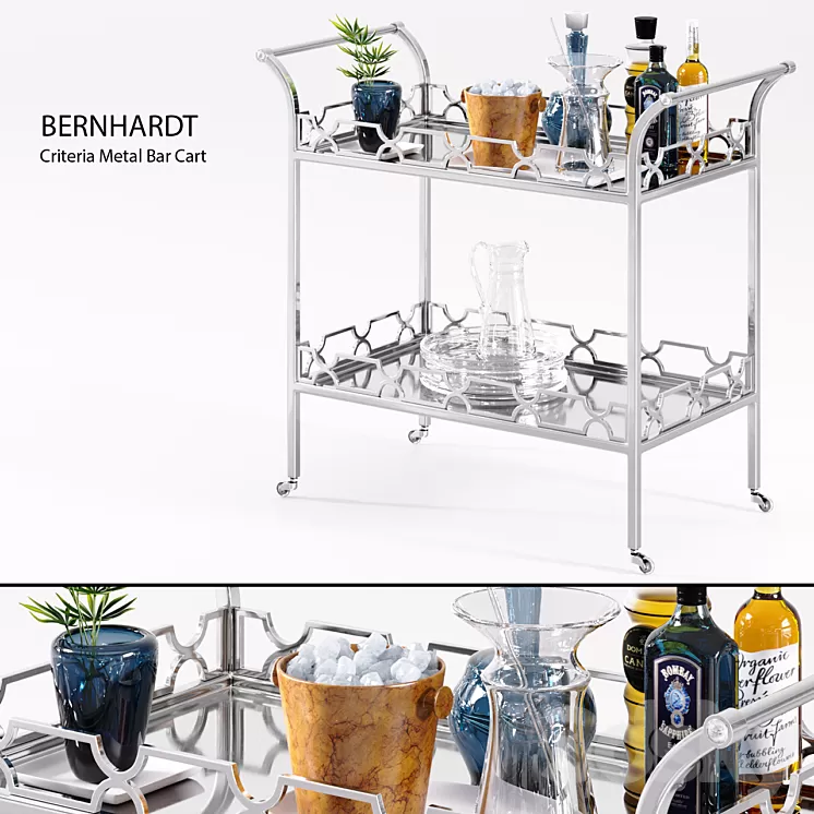 Bernhardt - Criteria Metal Bar Cart 3D Model