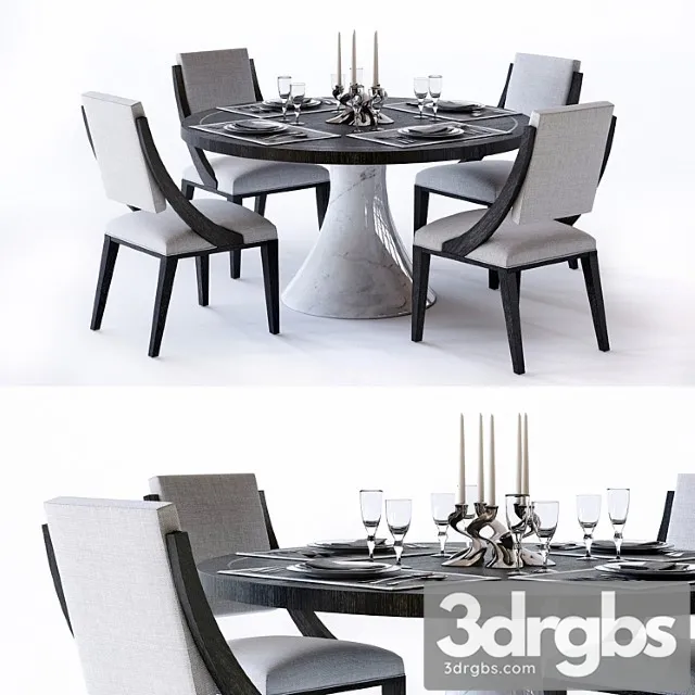 Bernhardt Decorage Dining Set 1 3D Model Free